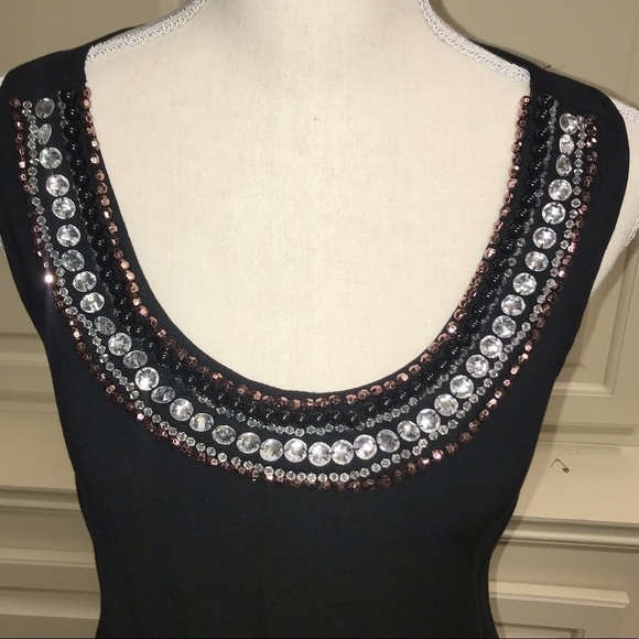 Karlie Embellished Beaded Tank Top Size Small - Picture 2 of 9